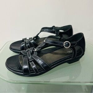 Dansko Womens Size 9,5 US Shoes Calliope 40 EU Black Sandals Leather‎ Adjustable